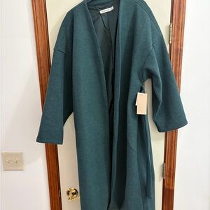 JustFab Wrap Front Double Knit Robe Coat
